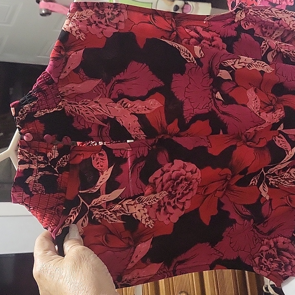 Nannette Pink and Black Floral Midi Dress - Picture 9 of 9